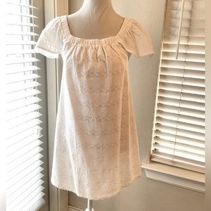 NWT White Eyelet Off Shoulder Summer Dress Size Small